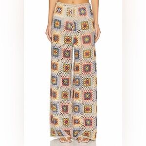 NWT Agua Bendita Roots Harvest Pants Crochet knit fabric Multicolor M